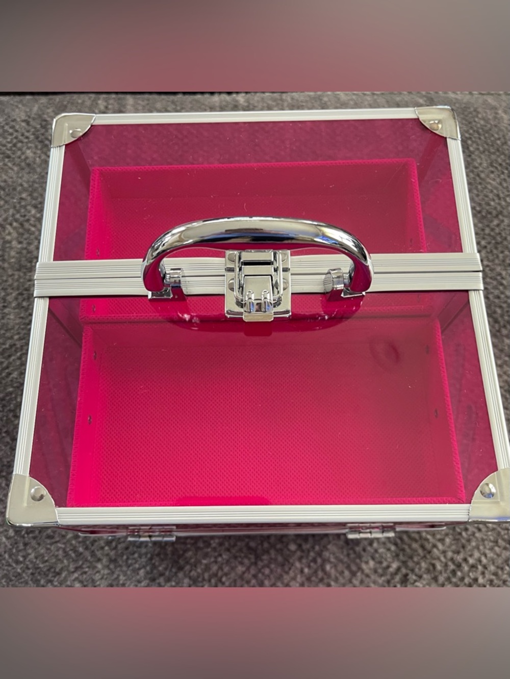 Ulta Beauty Pink and Silver Makeup Train Case
